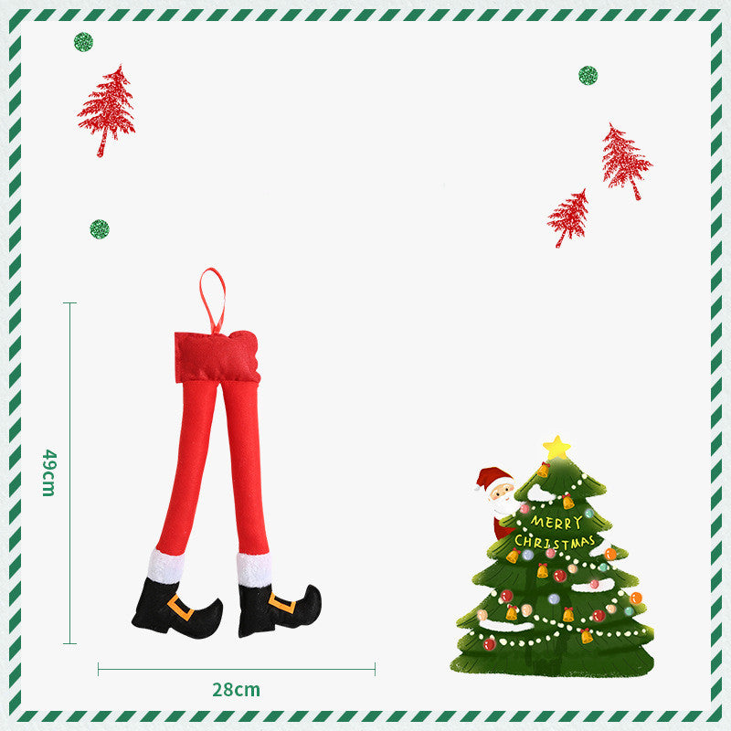 Christmas Elf Leg Santa Claus Leg Christmas Car Leg Pendant Christmas Decorations Christmas Daily Necessities