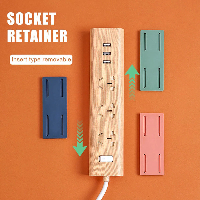 Self-adhesive Wall Hook Socket Storage Holder Socket Organizer Fixer Powerful Traceless Wall-mounted Cable Seamless Strip Hold