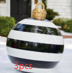 Bola de adorno de Navidad para exteriores, bola decorada inflable de Pvc de 60CM, bolas grandes gigantes de PVC, decoraciones para árboles de Navidad, pelota de juguete