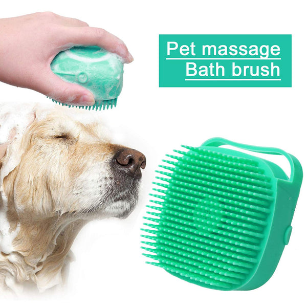 Champú para perros y mascotas, cepillo masajeador, peine de masaje para gatos, cepillo de ducha para el cuidado del baño, cepillos de silicona suaves de pelo corto