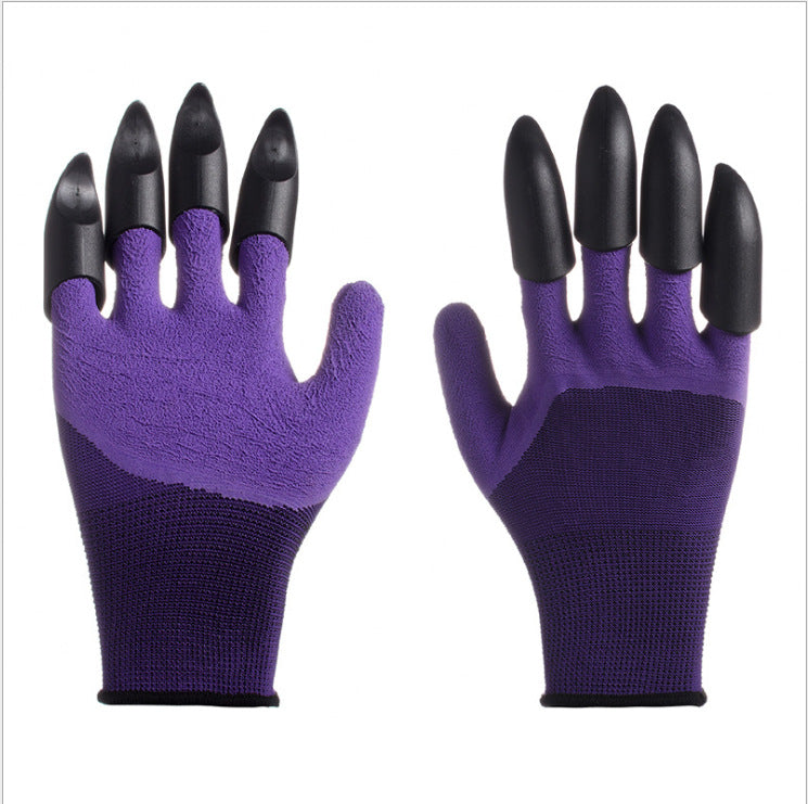 Earth-digging Gloves Gardening Dip Rubber Labor Protection PAWS Garden Planting