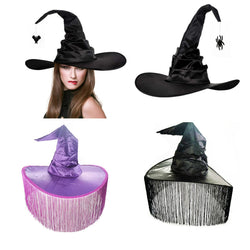 Halloween Costume Witch Spider Pendant Witch Hat Black Cloak Nose Eyes Suit