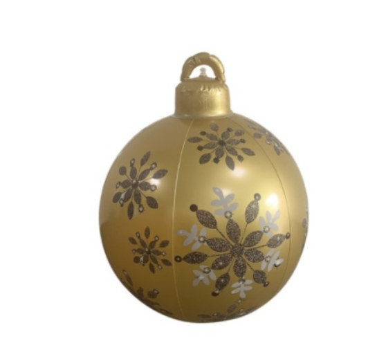 Bola de adorno de Navidad para exteriores, bola decorada inflable de Pvc de 60CM, bolas grandes gigantes de PVC, decoraciones para árboles de Navidad, pelota de juguete