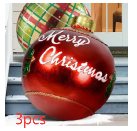 Bola de adorno de Navidad para exteriores, bola decorada inflable de Pvc de 60CM, bolas grandes gigantes de PVC, decoraciones para árboles de Navidad, pelota de juguete