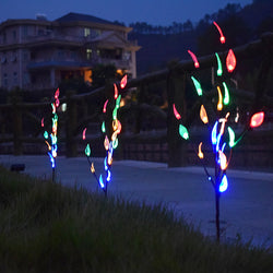 Luces de cadena LED para césped de hojas solares impermeables al aire libre