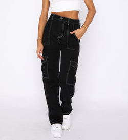 Cargo Pants For Women High Waisted Casual Pants Baggy Stretchy Wide Leg Y2K Streetwear With 6 Pockets