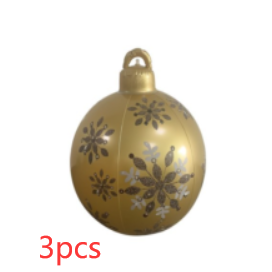 Bola de adorno de Navidad para exteriores, bola decorada inflable de Pvc de 60CM, bolas grandes gigantes de PVC, decoraciones para árboles de Navidad, pelota de juguete