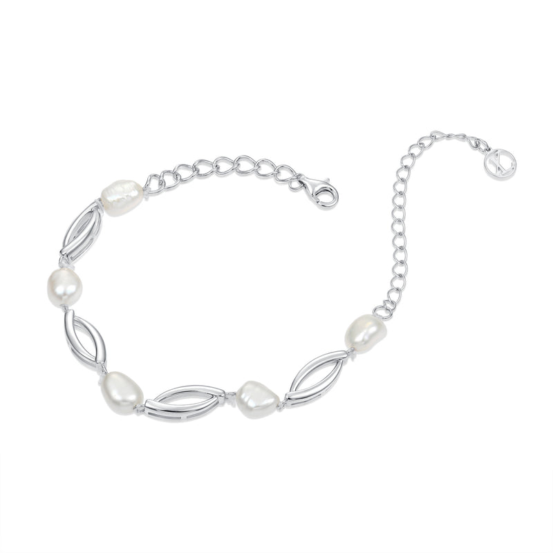 Pulsera de perlas barrocas simple de moda para mujer