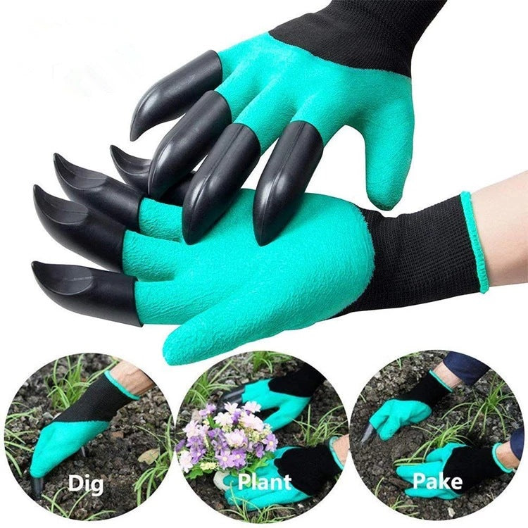 Guantes de excavación de tierra, inmersión de jardinería, goma, protección laboral, PATAS, plantación de jardín