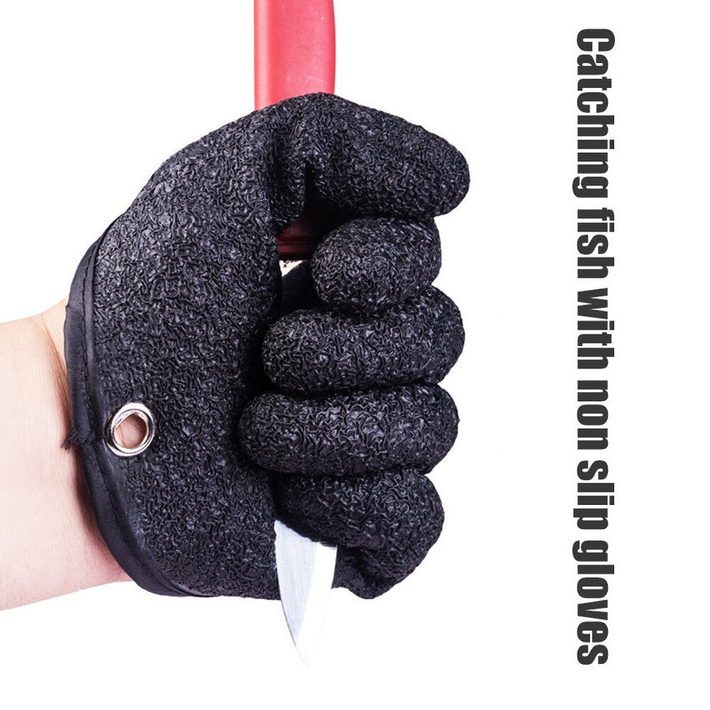 Guantes de pesca antideslizantes, protegen la mano de pinchazos, rasguños, pescador, pesca profesional, guantes de caza de látex, izquierda y derecha