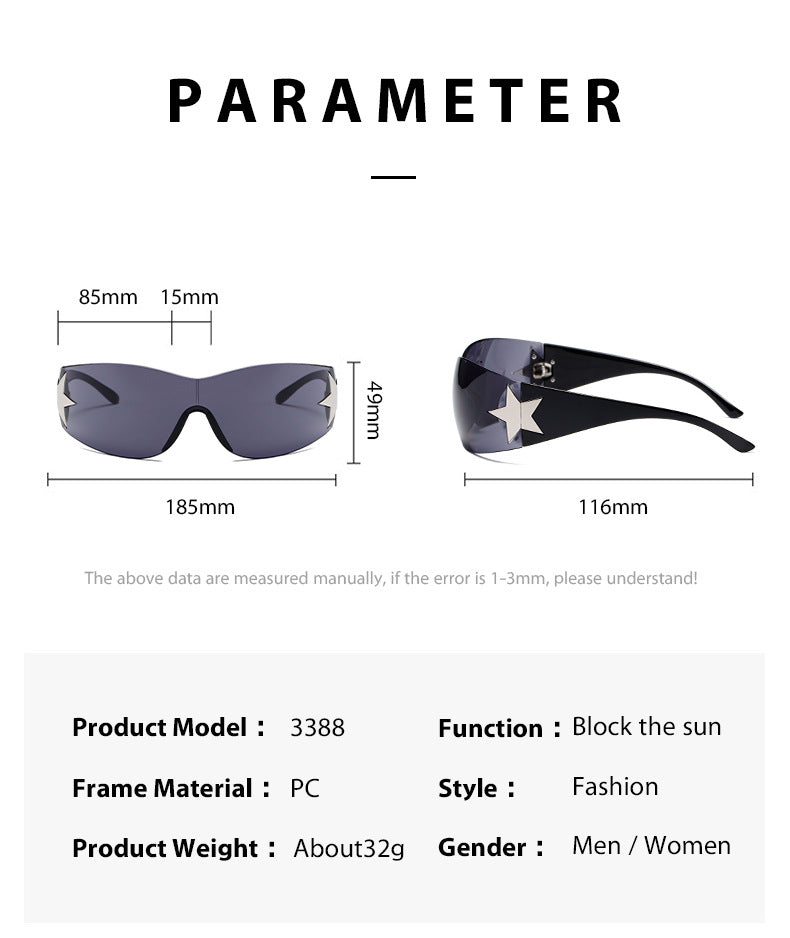 Women's Fashion Five-pointed Star Rimless Sunglasses