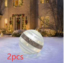 Bola de adorno de Navidad para exteriores, bola decorada inflable de Pvc de 60CM, bolas grandes gigantes de PVC, decoraciones para árboles de Navidad, pelota de juguete