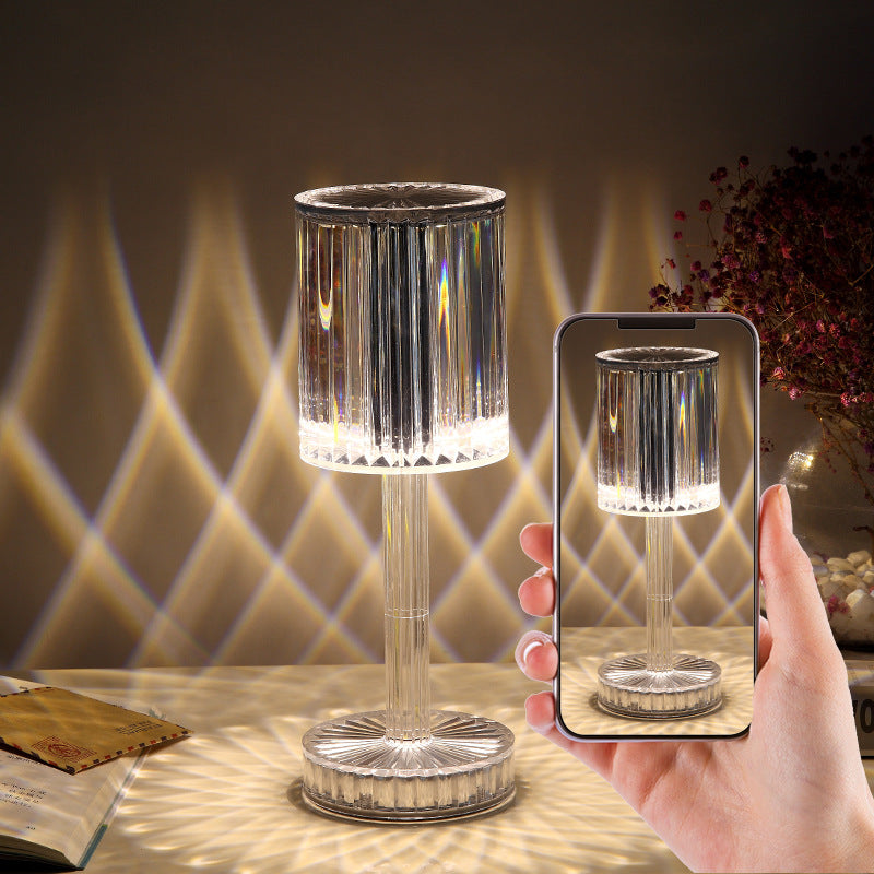 Nueva Lámpara de mesa de cristal decoración de Hotel diamante romántico cálido Led para decoración del hogar regalo romántico luz nocturna