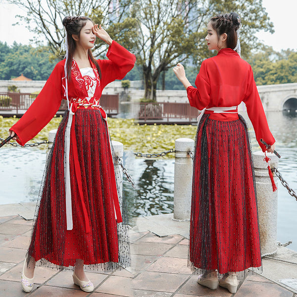 Hanfu Female Super Fairy Chinese Style Suit Student Fairy Costume