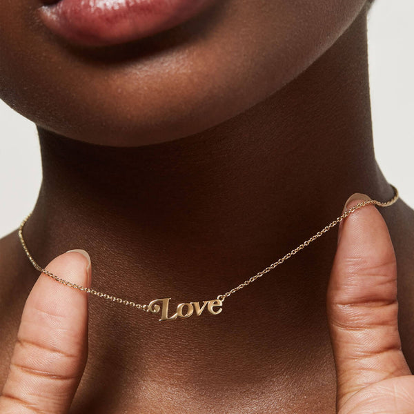 Gold Color Letter Love Lady Collarbone