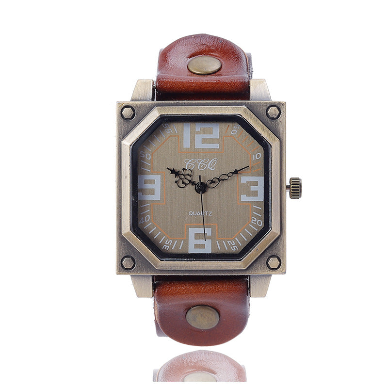 Reloj de mujer cuadrado digital retro casual con hebilla de cuarzo universal