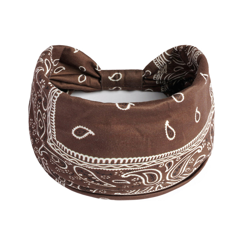 European And American Retro Cashew Perris Pattern Wide Headband Sports Yoga Elastic Headdress