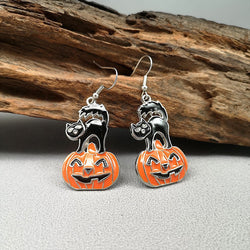 Pendientes divertidos de Halloween personalidad femenina fantasma calabaza murciélago joyería de dibujos animados