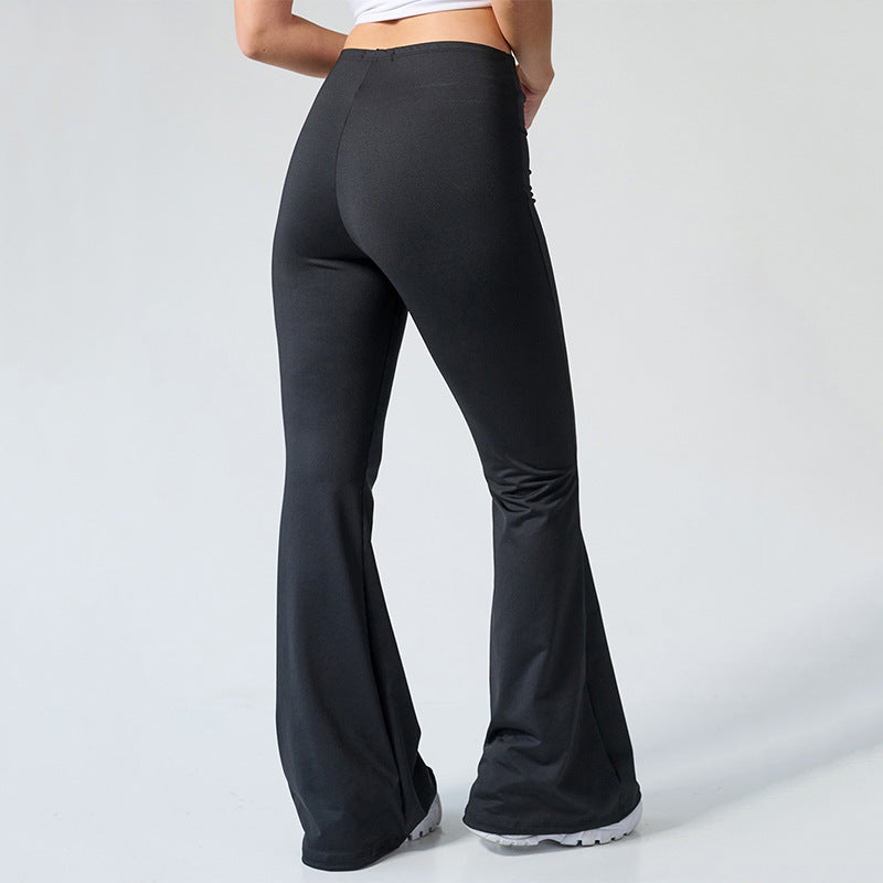 Pantalones acampanados adelgazantes que moldean el abdomen, ropa, deportes de moda, cintura alta