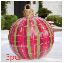 Bola de adorno de Navidad para exteriores, bola decorada inflable de Pvc de 60CM, bolas grandes gigantes de PVC, decoraciones para árboles de Navidad, pelota de juguete