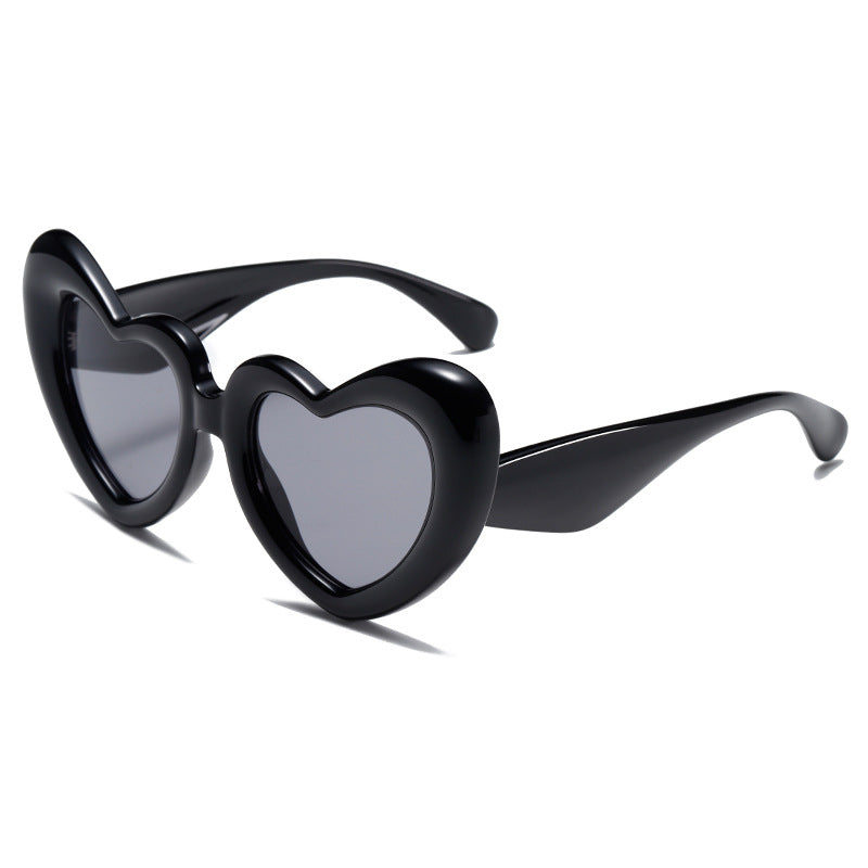 Gafas de sol con forma de corazón Marco grueso Gafas de amor Verano