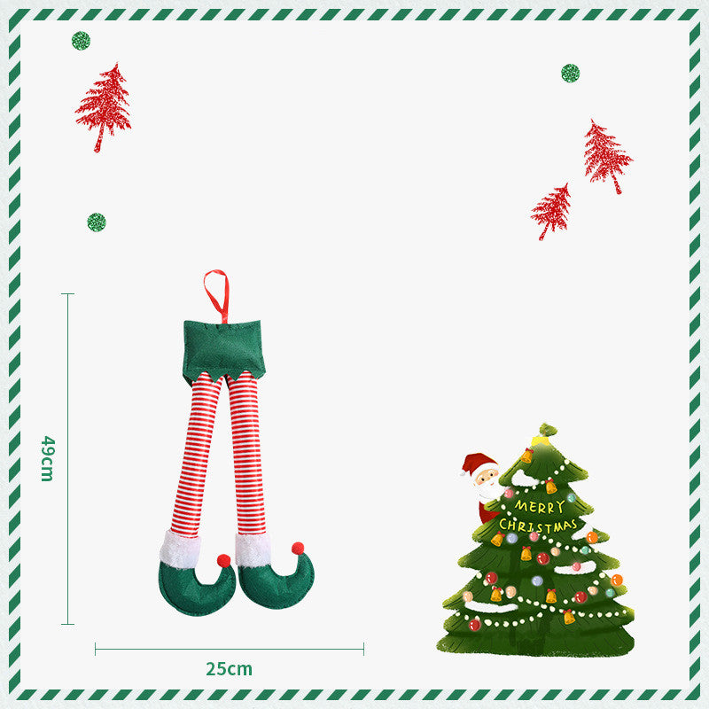 Christmas Elf Leg Santa Claus Leg Christmas Car Leg Pendant Christmas Decorations Christmas Daily Necessities