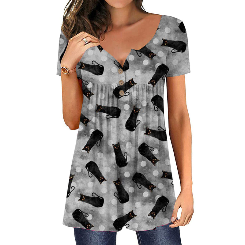 Halloween Spider Web Women's Loose Print Slim Top