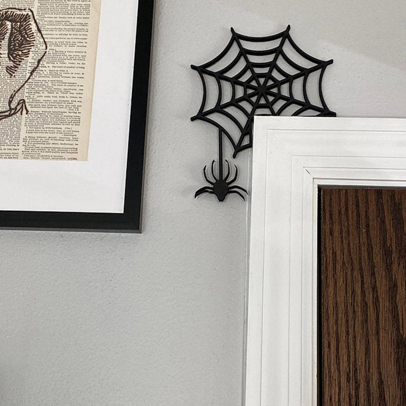 Decoración Del Logotipo De La Telaraña De La Bruja De La Esquina De La Puerta De Halloween