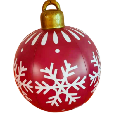 Bola de adorno de Navidad para exteriores, bola decorada inflable de Pvc de 60CM, bolas grandes gigantes de PVC, decoraciones para árboles de Navidad, pelota de juguete