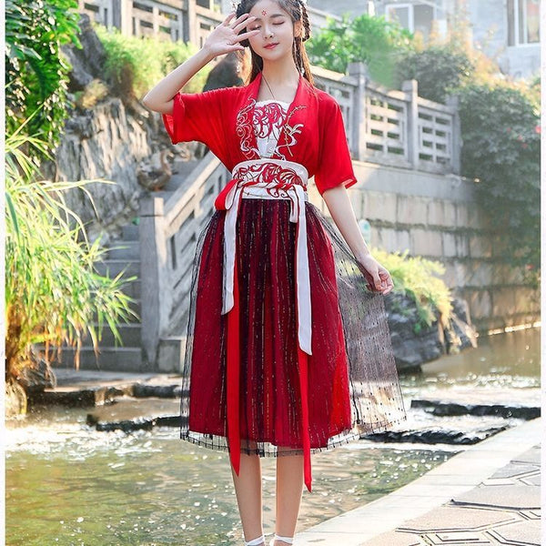 Hanfu mujer Super Hada traje de estilo chino disfraz de hada estudiante