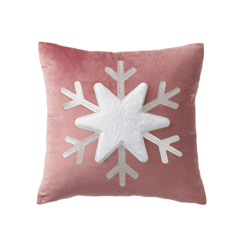 Christmas Decoration Velvet Pillowcase Embroidered Patch Snowflake Cushion