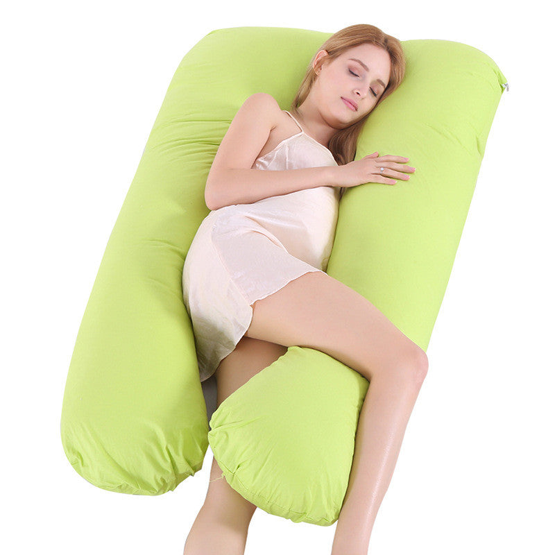 Almohada de apoyo para dormir de verano para mujeres embarazadas, almohadas de maternidad en forma de U, seda de hielo para embarazo