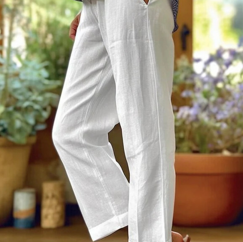 Pantalones casuales de moda de color sólido sueltos y simples para mujer Pantalones de pierna recta