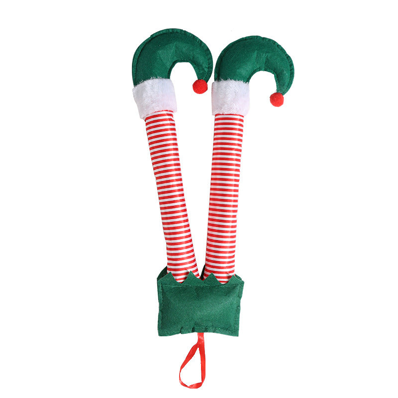 Christmas Elf Leg Santa Claus Leg Christmas Car Leg Pendant Christmas Decorations Christmas Daily Necessities