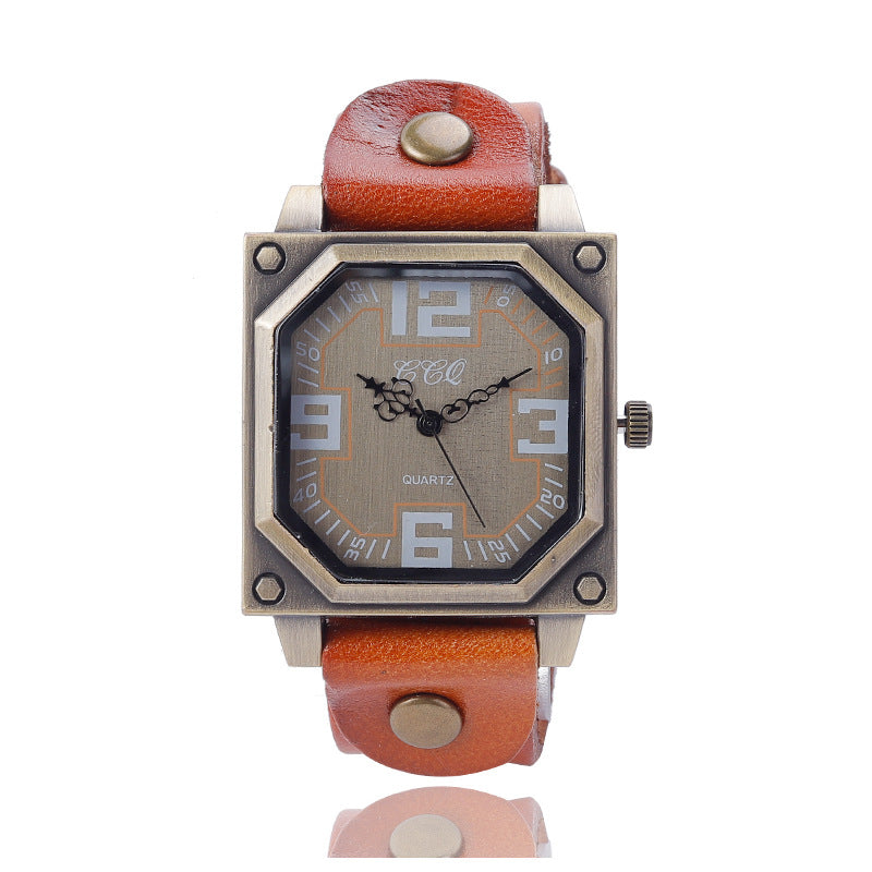 Reloj de mujer cuadrado digital retro casual con hebilla de cuarzo universal