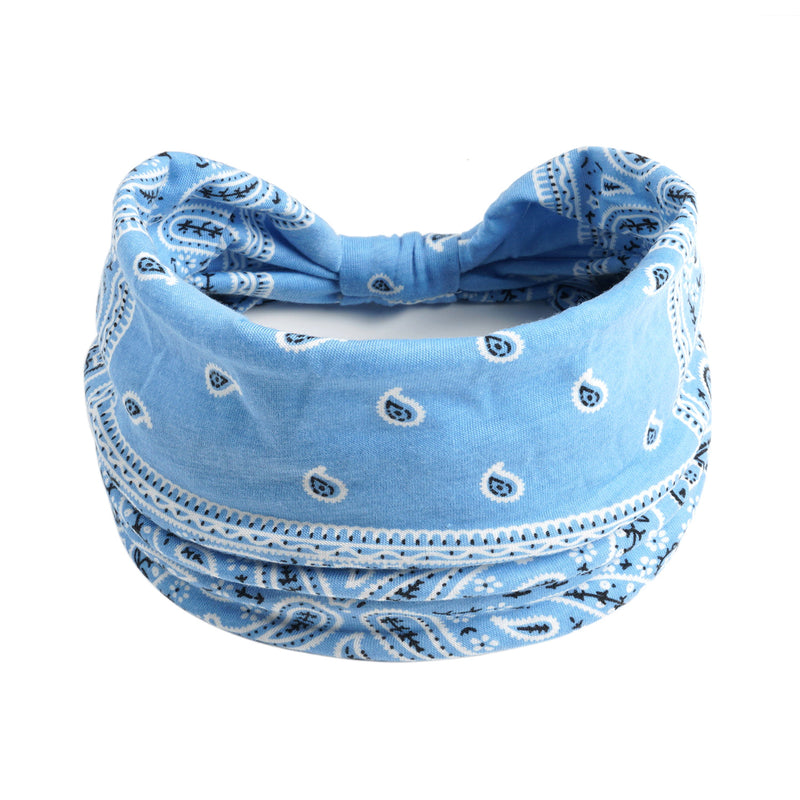 European And American Retro Cashew Perris Pattern Wide Headband Sports Yoga Elastic Headdress