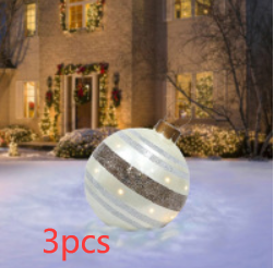 Bola de adorno de Navidad para exteriores, bola decorada inflable de Pvc de 60CM, bolas grandes gigantes de PVC, decoraciones para árboles de Navidad, pelota de juguete