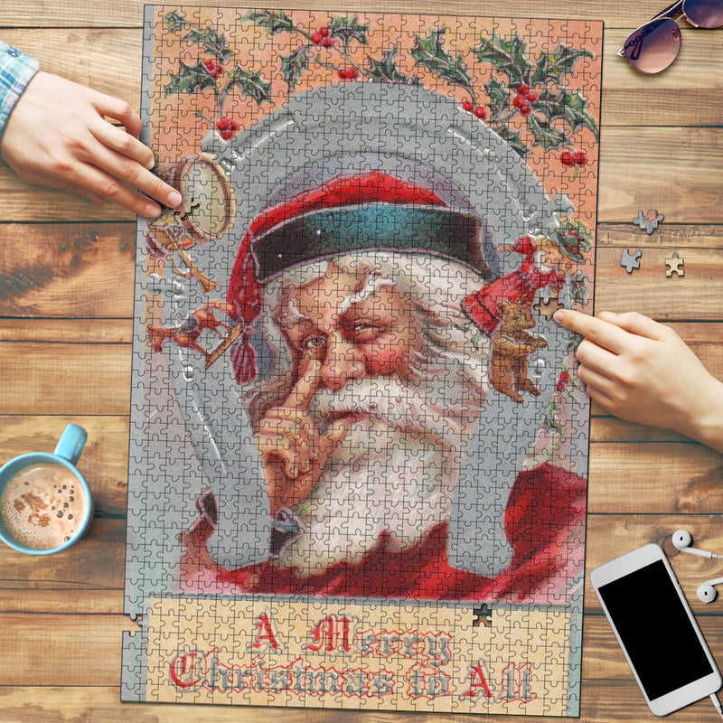 Merry Christmas To All Vintage Christmas Jigsaw Puzzle