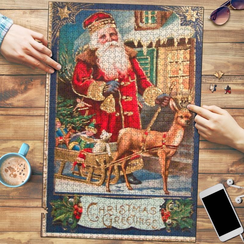 Christmas Greetings Vintage Jigsaw Puzzle