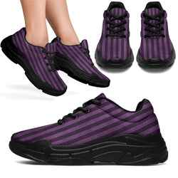 Zapatillas gruesas de rayas moradas