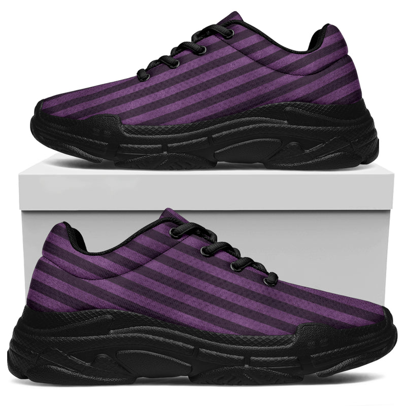 Zapatillas gruesas de rayas moradas