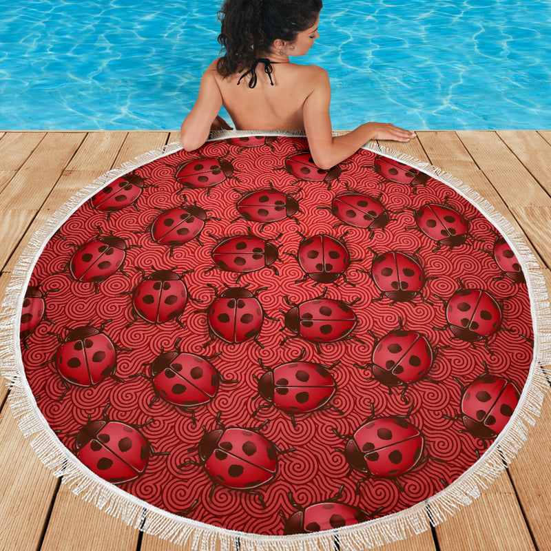 Manta de playa Lady Bug Swirl - Rojo