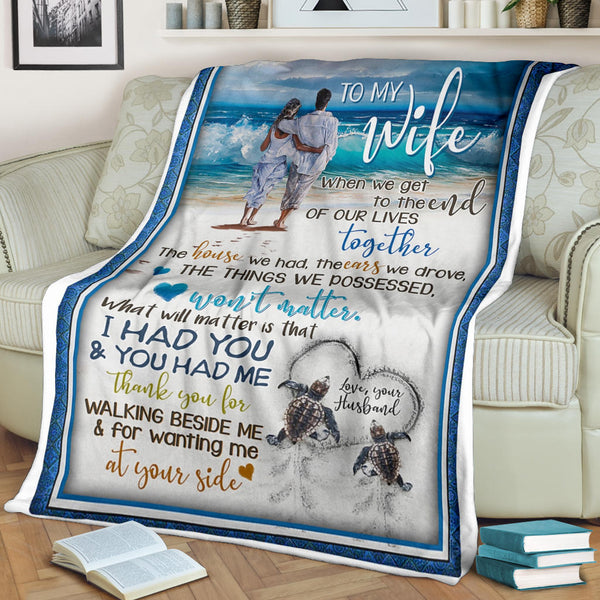 To My Wife Premium Blanket