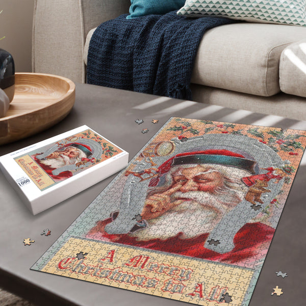 Merry Christmas To All Vintage Christmas Jigsaw Puzzle