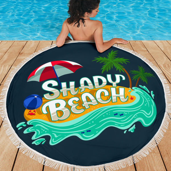 Shady Beach Round Beach Towel