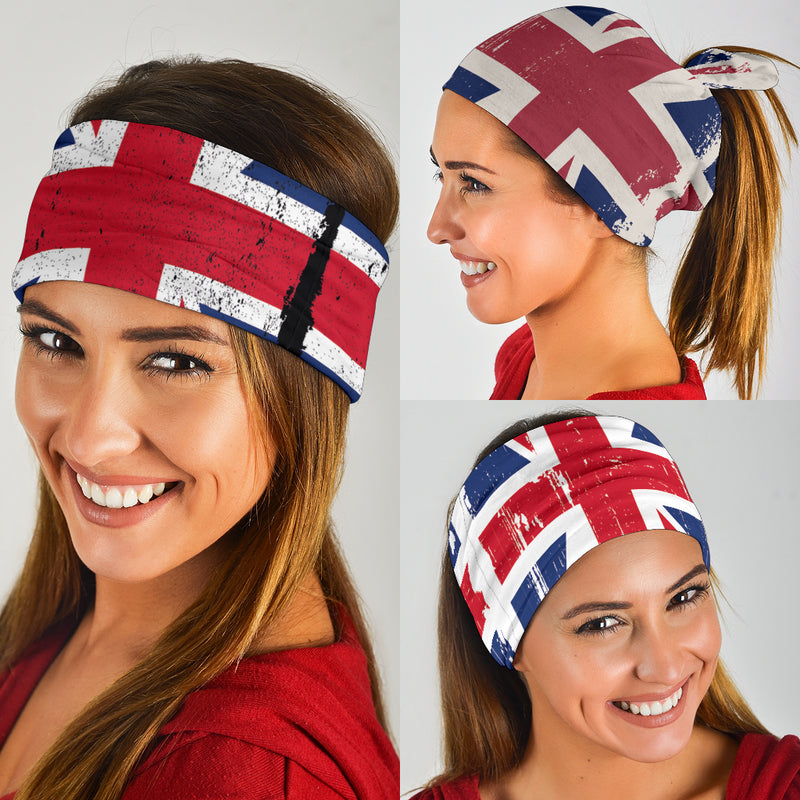 Grunge Union Jacks (negro, blanco, gris) - Paquete de 3 bandanas