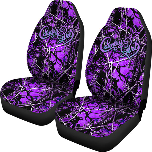 Country Girl Purple Camo Car Seat Covers