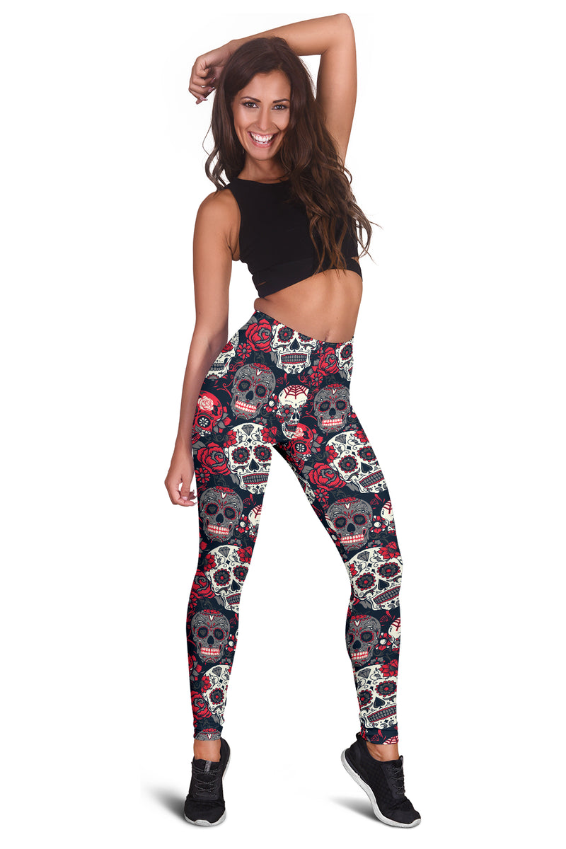 Leggings deportivos con estampado de calaveras