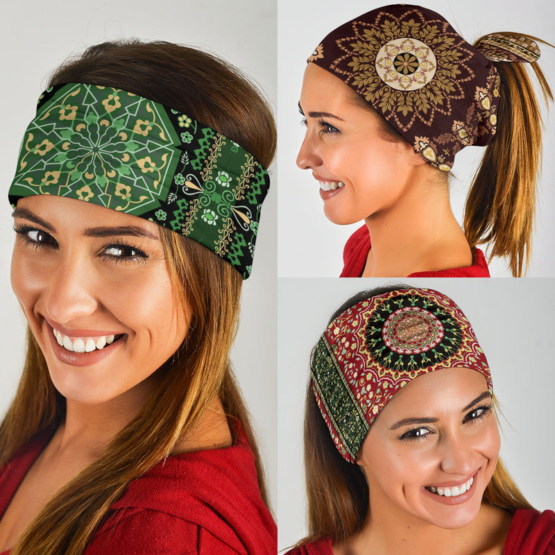 Luxury Oriental Mandala 3 Design on Bandana 3-Pack