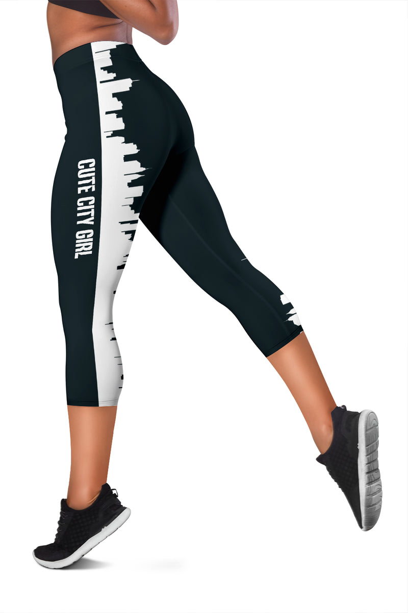 Leggings capris para mujer linda chica de ciudad